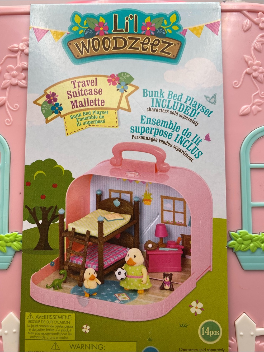NEW Lil Li’l Woodzeez Pink Travel Suitcase Bunk Bed Playset